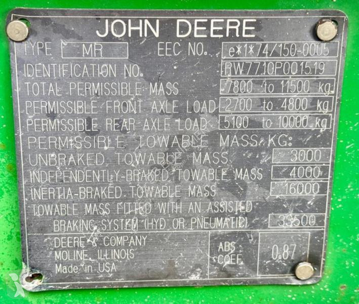 Lantbrukstraktor John Deere TRACTEUR AGRICOLE