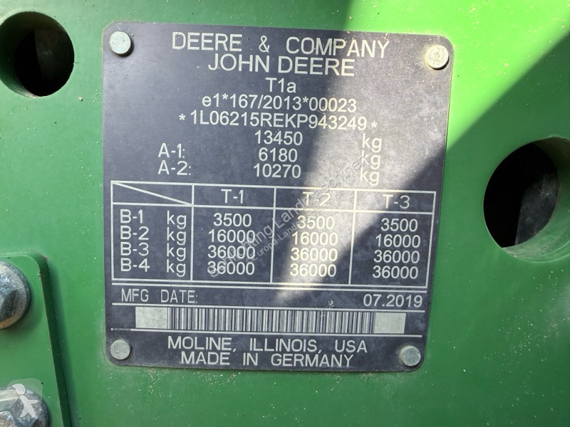 Tracteur agricole John Deere 6215R