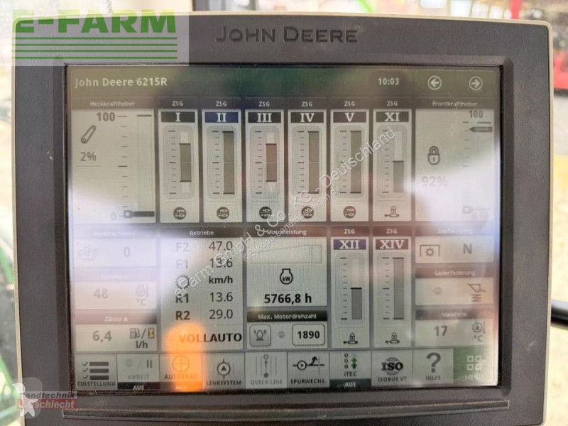 Landbrugstraktor John Deere  6215 r mit frontlader