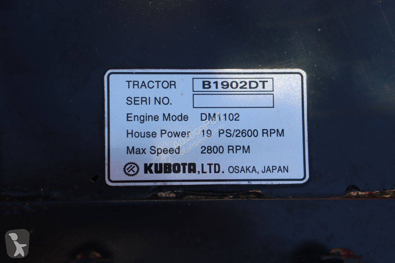 Tractor agrícola Kubota B1902DT