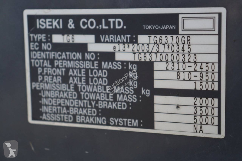Tractor Iseki TG6370
