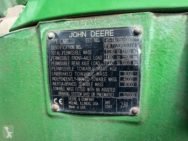 Landbrugstraktor John Deere 7720 PQ - No TLS -...