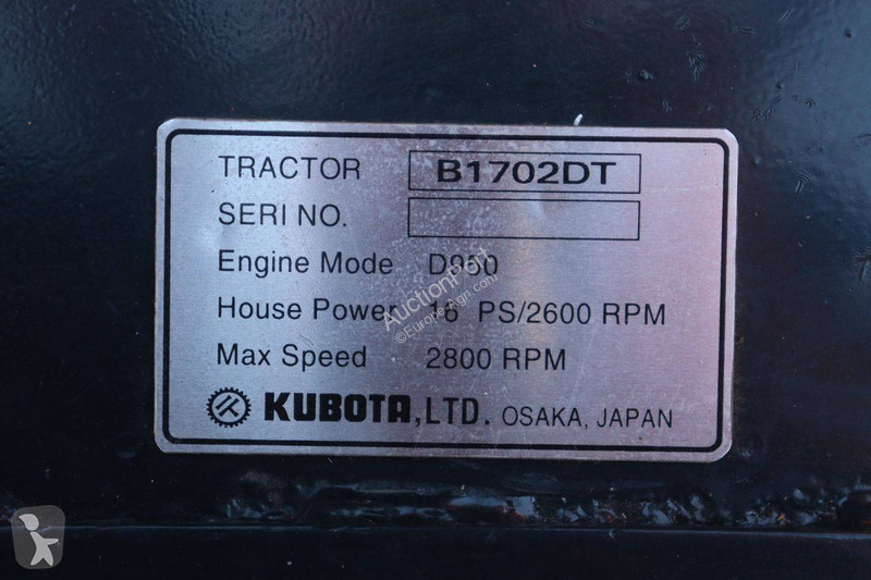 Tractor agrícola Kubota B1702DT
