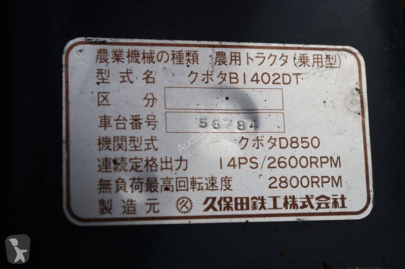 Tractor agrícola Kubota B1402-M