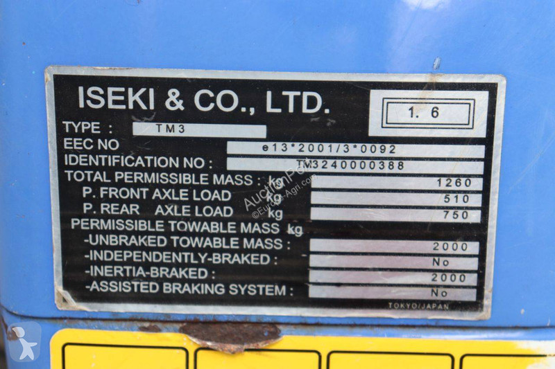 Tractor agrícola Iseki Hydro TM3240 FH