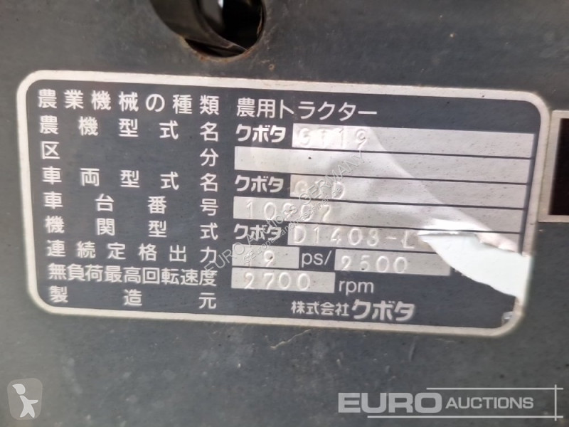 Landbrugstraktor Kubota GT19