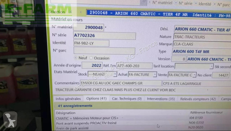 Tractor Claas  arion 660 cis+