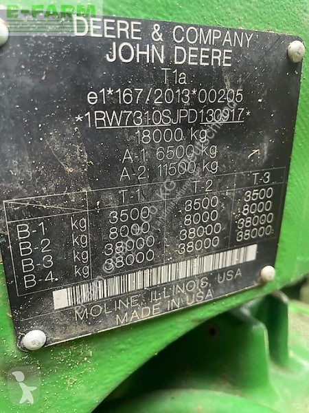 Landbrugstraktor John Deere  traktor 7r310