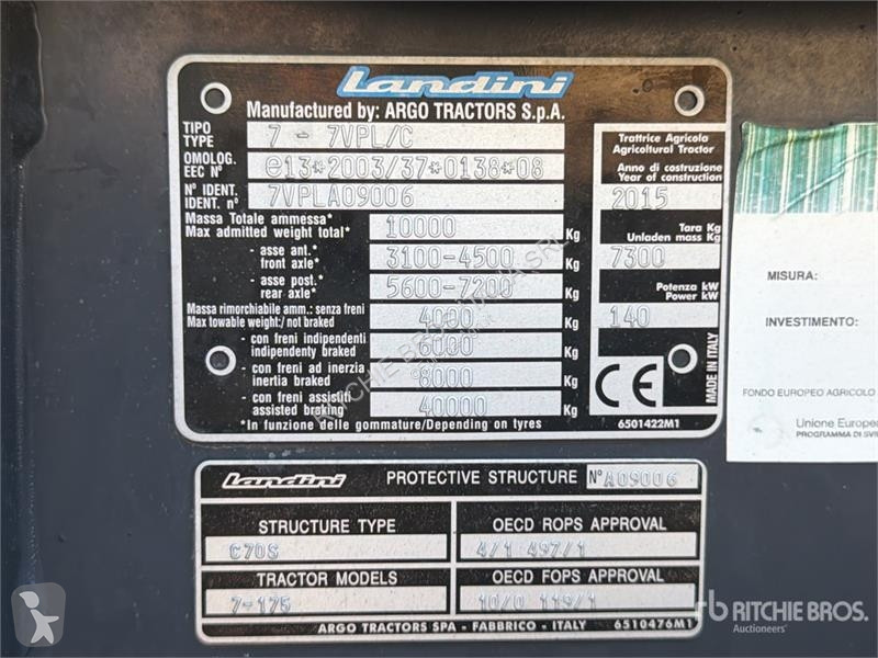 Tractor Landini 7-175 DUAL POWER
