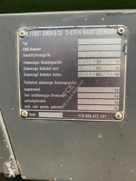 Fendt 822 TURBOSHIFT 1er Main/Certificat CE...