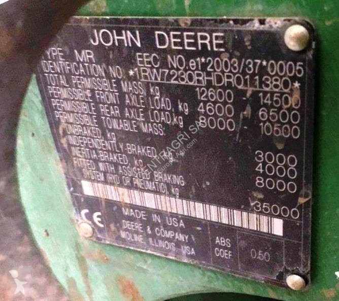Tracteur agricole John Deere 7230R