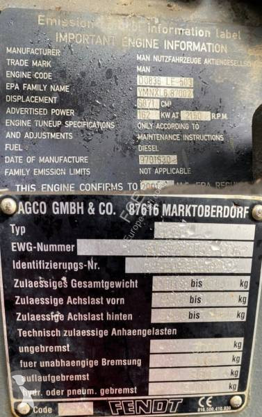 Landbrugstraktor Fendt 920 Vario/Poste Inversé...