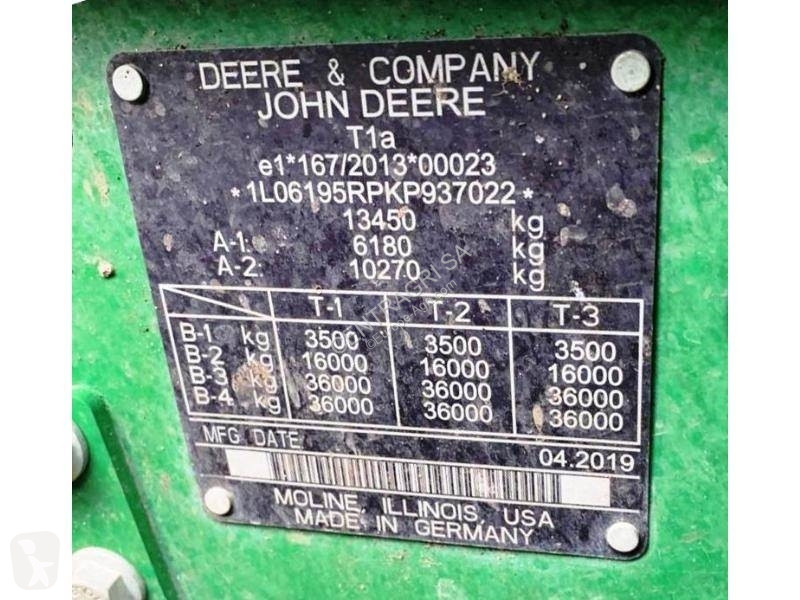 Landbrugstraktor John Deere 6195R