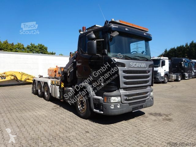 Camion Scania R490 Abroller + HIAB 302E-6...