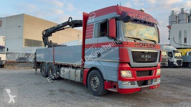 Lastbil MAN 6X2 Baustoff Pritsche Hiab 166 Funk...