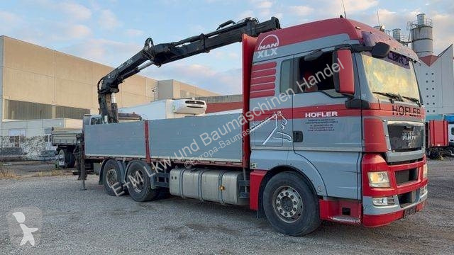 Lastbil MAN 6X2 Baustoff Pritsche Hiab 166 Funk...