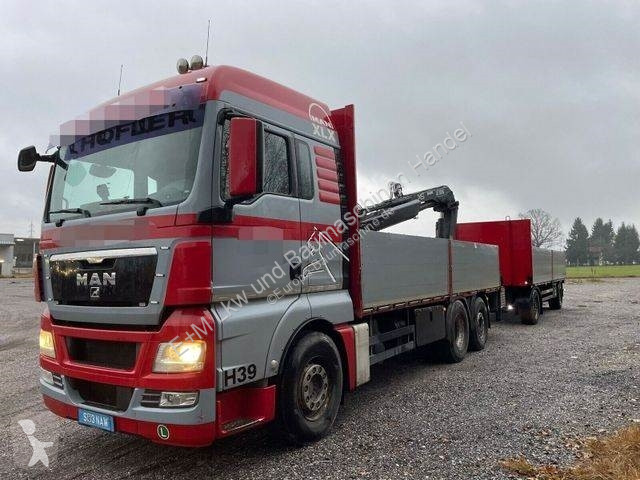 Grúa MAN 6X2 Baustoff Pritsche Hiab 166 Funk anhän