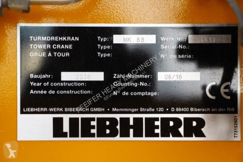 Macara Liebherr 88 Plus Valid Inspection, 45 m...