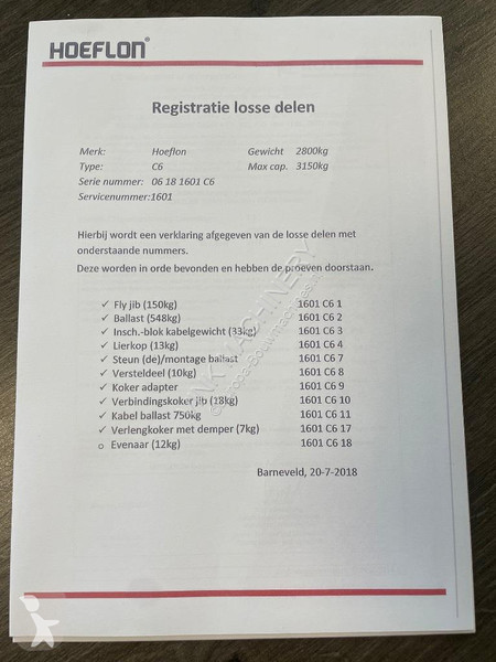 Žeriav Hoeflon C 6 SOLD
