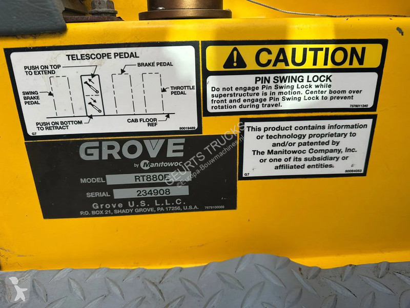 Kran Grove RT880E ROUGH TERRAIN CRANE + JIB + 2...
