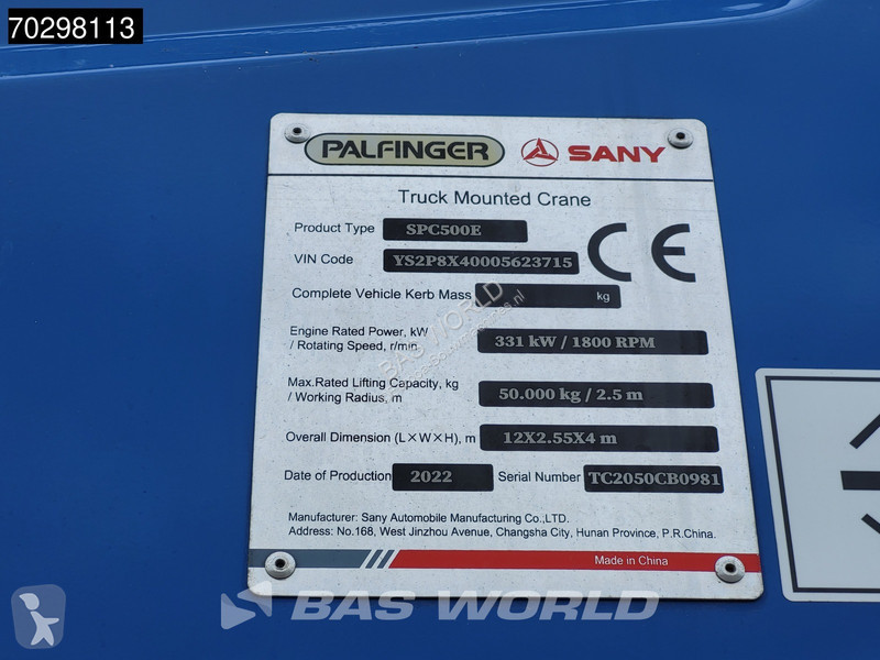 Žeriav Scania P450 P 8X4 Palfinger/SANY SPC500E...