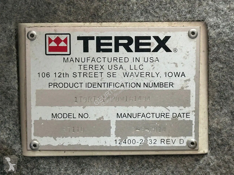 Grua Terex RT110 QUADSTAR ROUGH TERRAIN CRANE +...