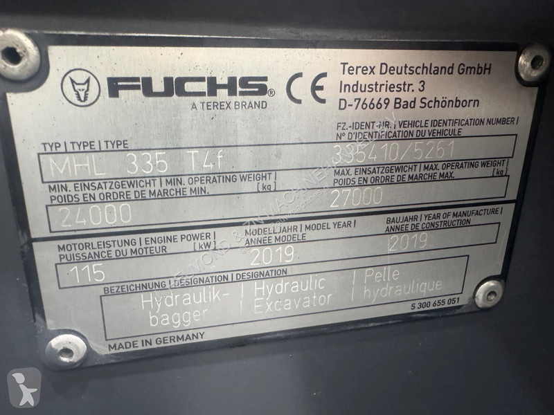 Excavator Fuchs Overslagkraan MHL 335 T4f