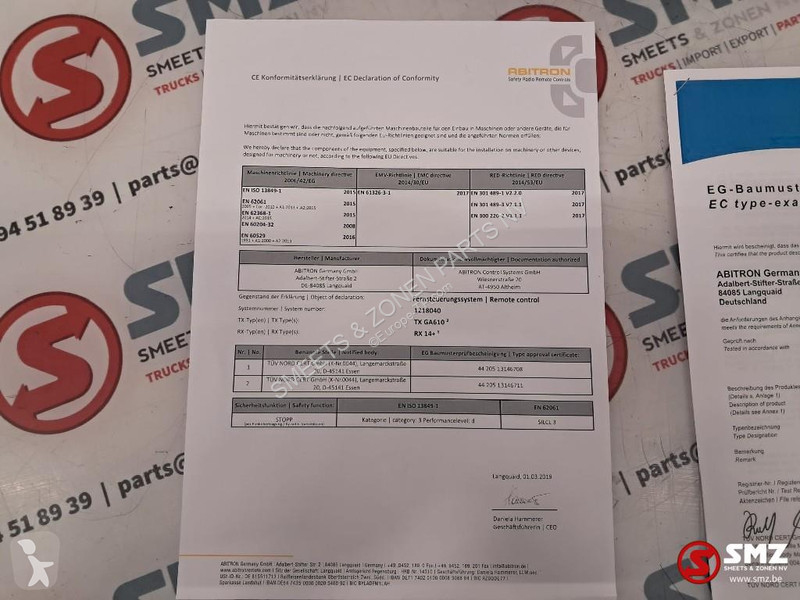 Кран  Afstandsbediening autolaadkraan TX GA610...