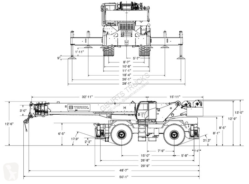 Grua Terex RT110 QUADSTAR ROUGH TERRAIN CRANE +...