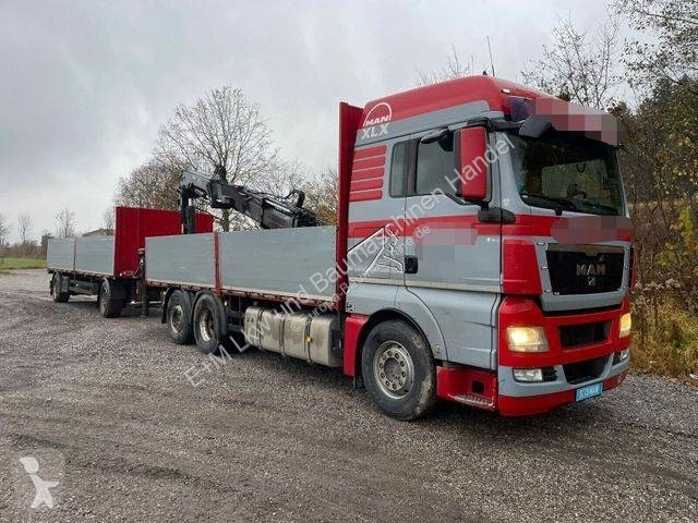 Grúa MAN 6X2 Baustoff Pritsche Hiab 166 Funk anhän