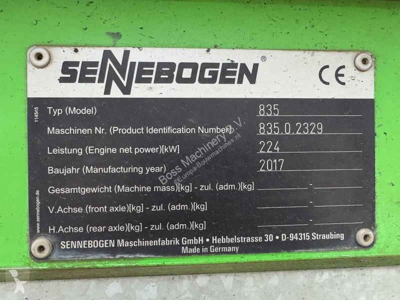 Grua Sennebogen 835E - 17 Meter / Dutch Machine...