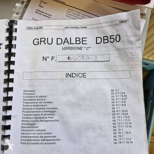 Grua Dalbe Dalbe DB 50 1er Main /Certificat CE...