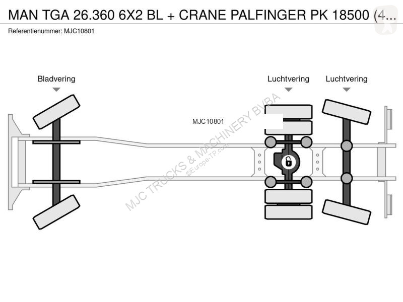 Camion MAN TGA 6X2 BL + CRANE PALFINGER PK...