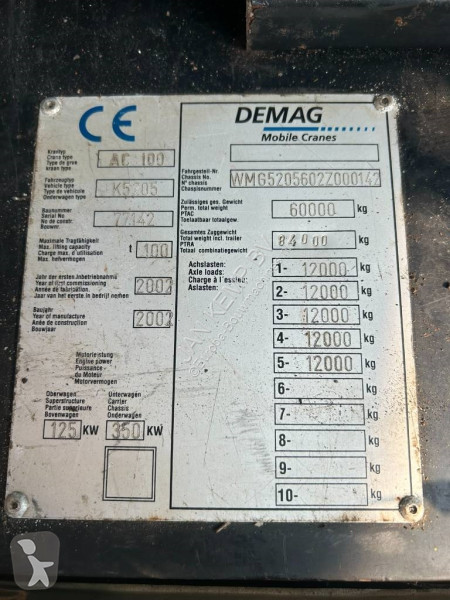 Grua Demag AC 100 For Parts