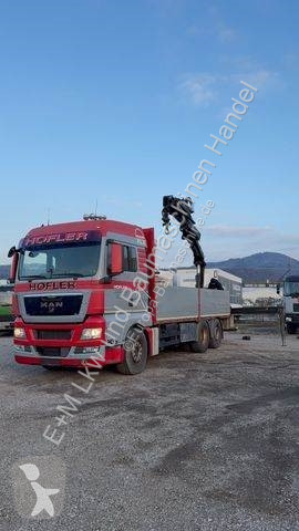 Lastbil MAN 6X2 Baustoff Pritsche Hiab 166 Funk...