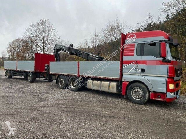 Grúa MAN 6X2 Baustoff Pritsche Hiab 166 Funk anhän