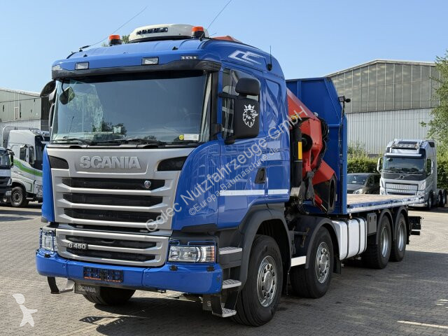شاحنة Scania G450 8x4 Pritsche mit Kran...