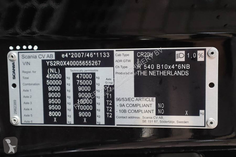 Grua Scania R540 B10x4 Valid inspection,...