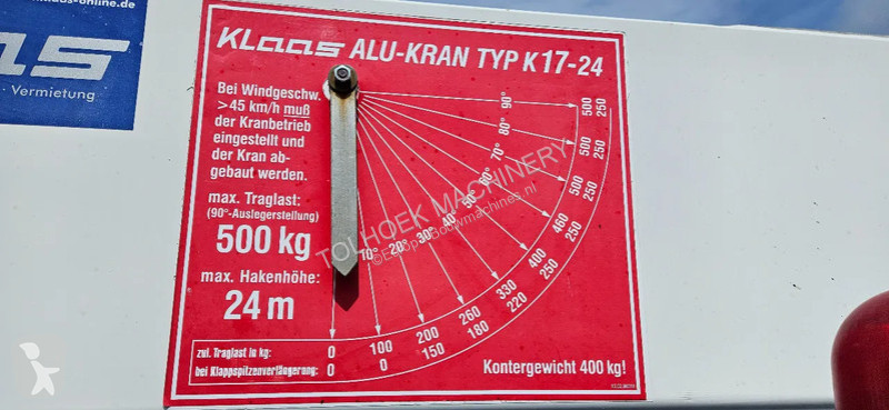 Grua Liebherr KLAAS K17/24 aanhanger hijs kraan