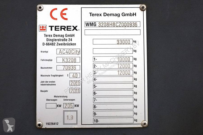 Kran Terex Demag AC40 City Diesel, 6x6 Drive...