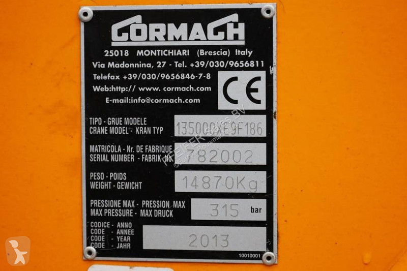 Kran Volvo With Cormach 135tm Crane Volvo 10x4...