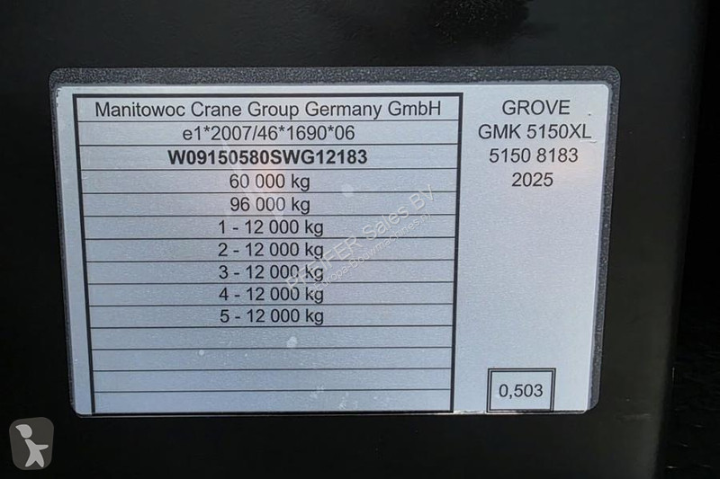 Žeriav Grove GMK5150XL Available For Rent,...