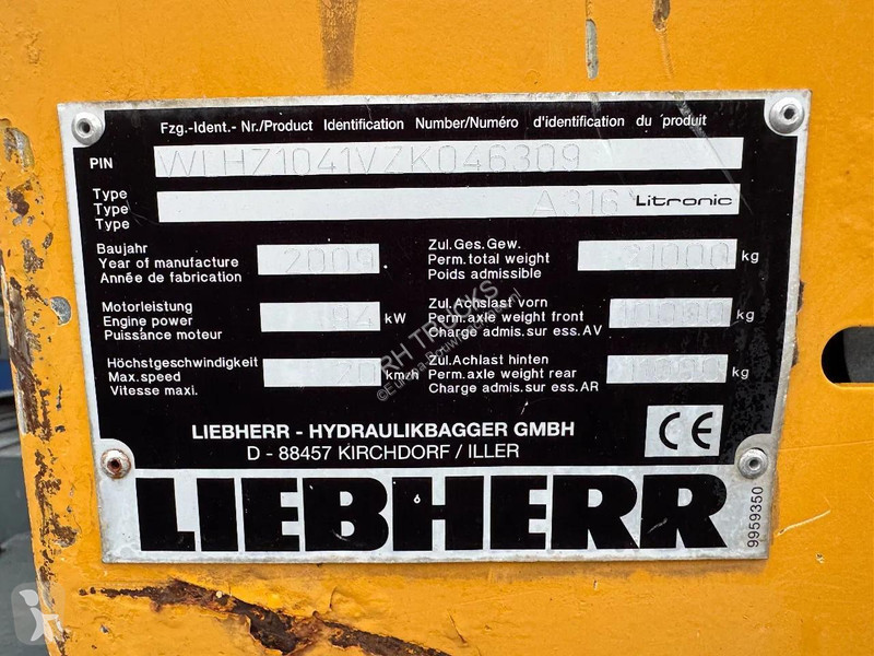 Žeriav Liebherr A 316 LITRONIC CABIN HIGH, CE