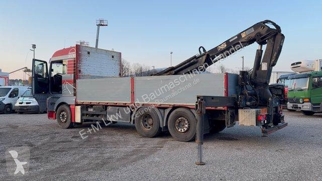 Lastbil MAN 6X2 Baustoff Pritsche Hiab 166 Funk...
