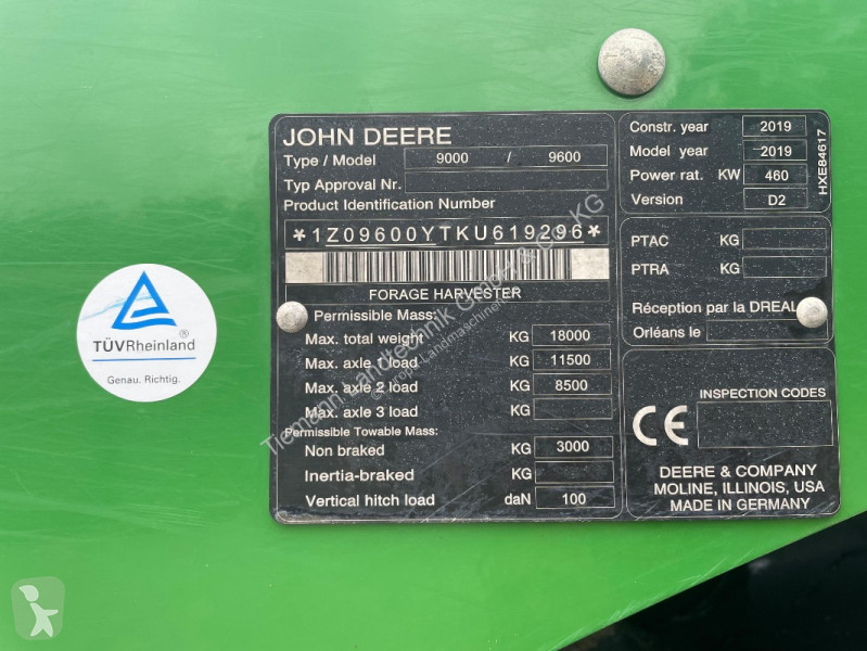 Gespecialiseerde teelt John Deere  9600i
