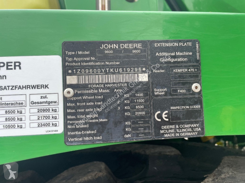 Gespecialiseerde teelt John Deere  9600i