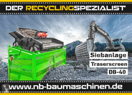 Trituración, reciclaje cribadora DB Engineering Flachdecksiebanlage Traserscreen DB-40 | Siebbox