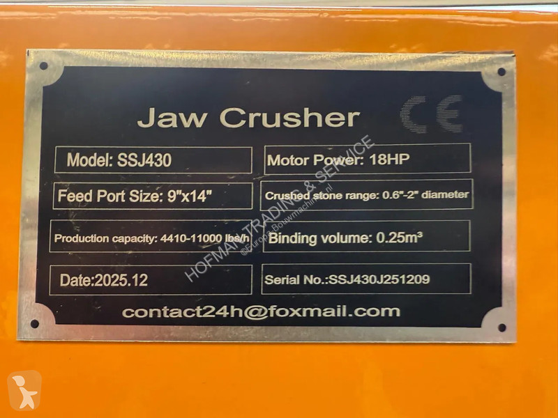 Drvenie, recyklácia  Jaw Crusher SSJ430