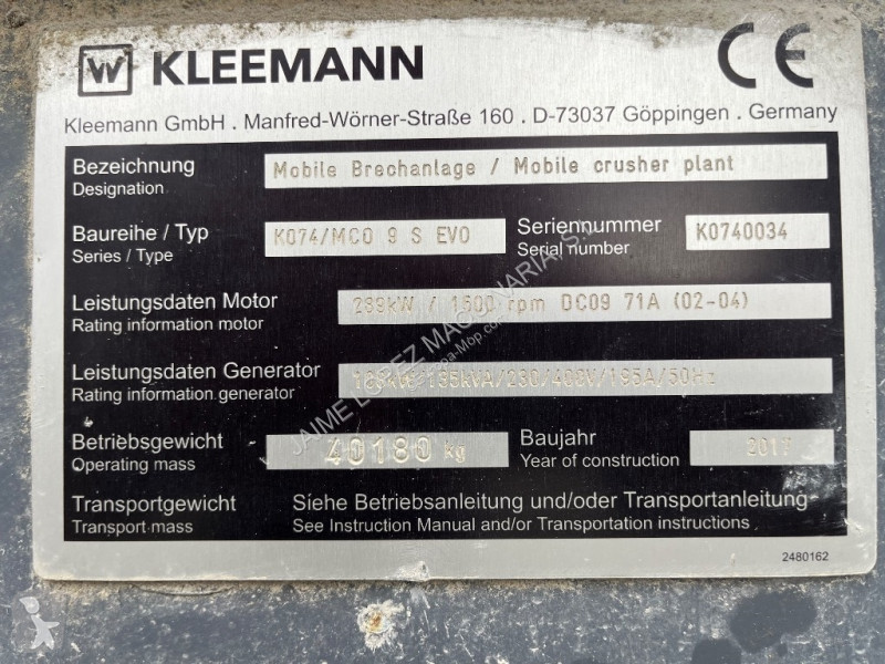 Britadeira, reciclagem Kleemann MC 09 S