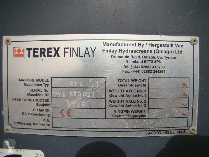 Britadeira, reciclagem Terex FINLAY 984 HORIZONTAL